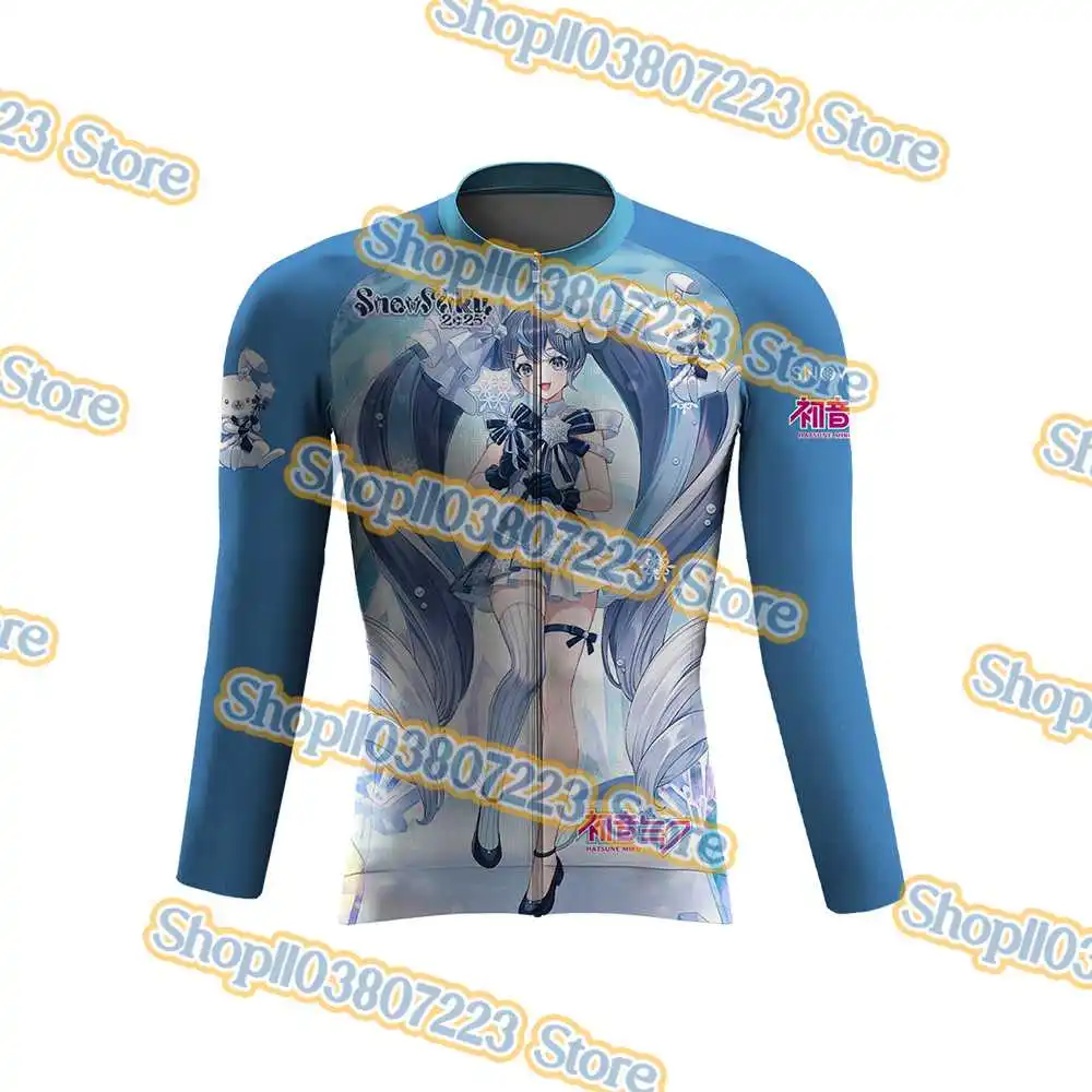 Anime Snow Miku New Cycling Jersey Set Cycling Clothing Road Bike Shirt Maillot Cyclisme Ride jersey