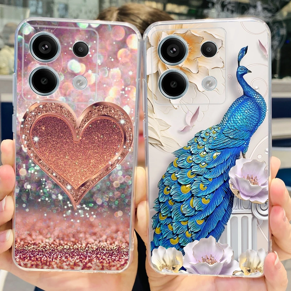 Chic Painted Clear Silicone Phone Case with Bumper Protection