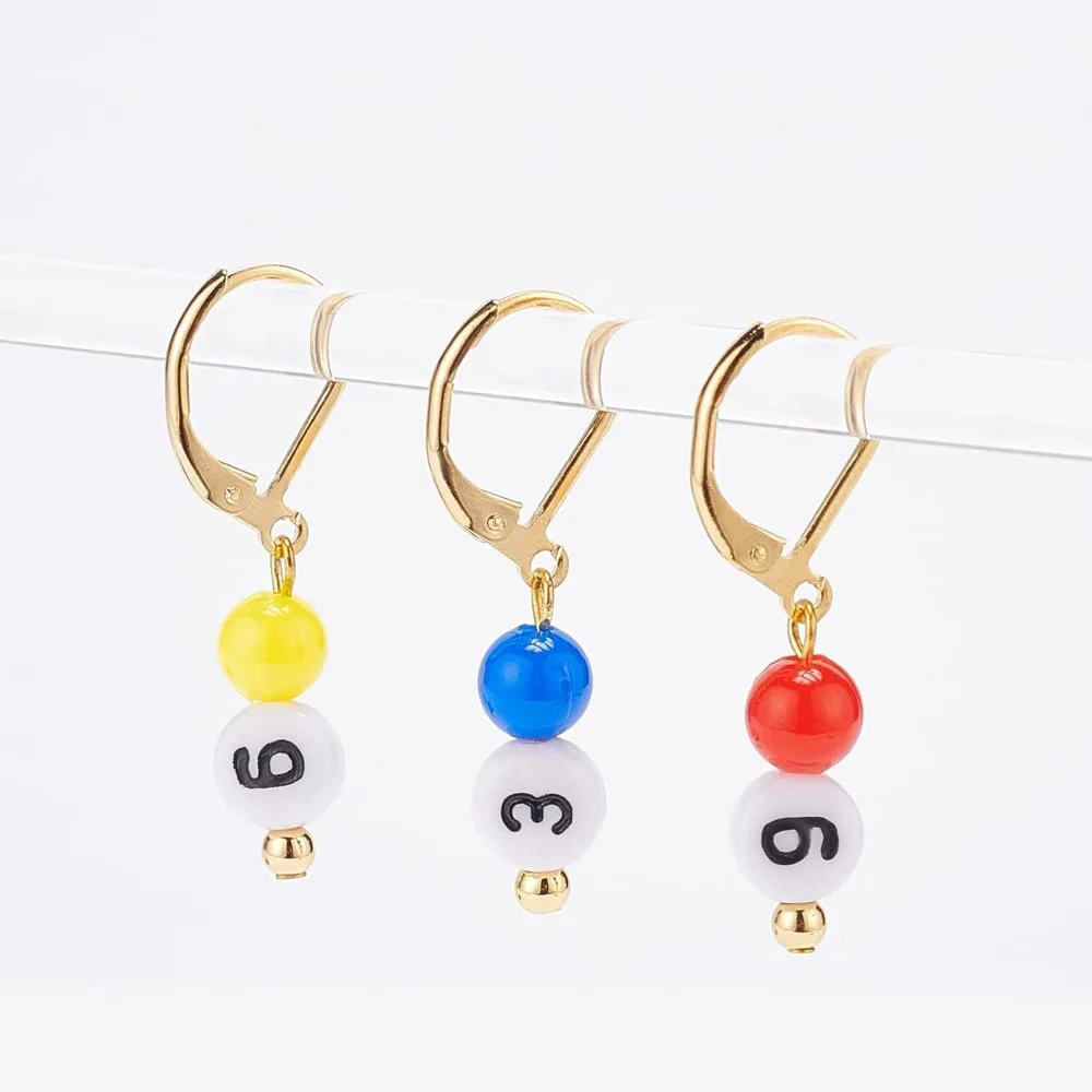 Crochet Stitch Markers 10 Pcs 0~9 Number Acrylic Beads Knitting