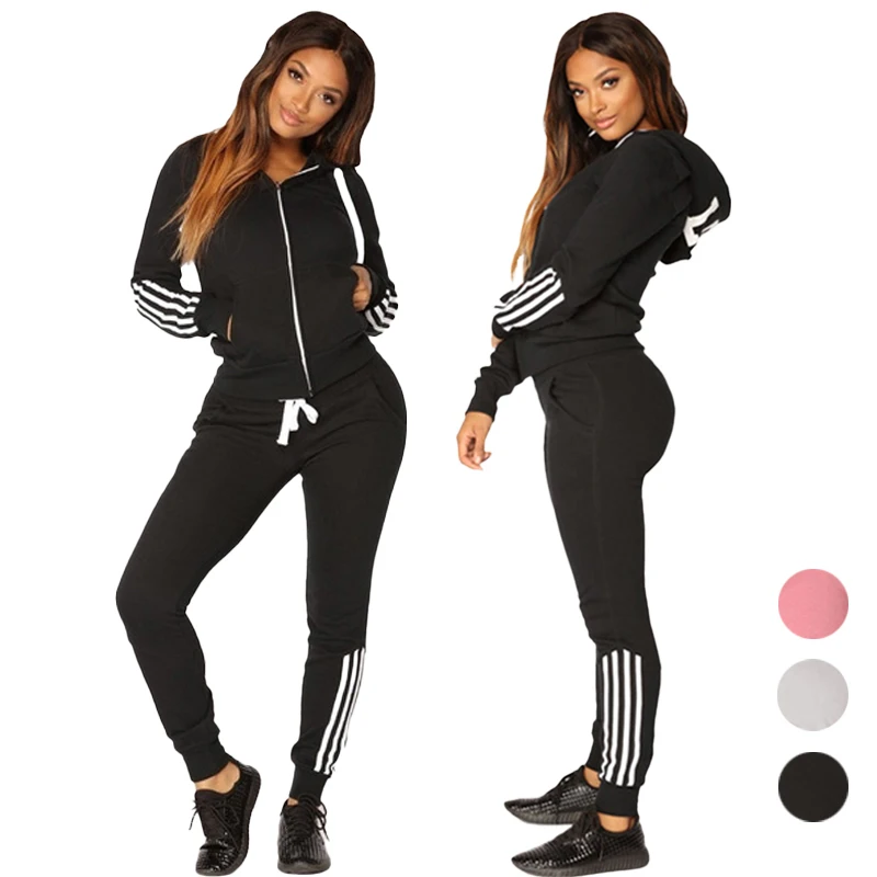 New Fashion Women Casual Hoodies Pants 2 Piece Suit Ladies Tracksuits Sports Set Jogging Autumn Zip Up Street Ladies Trousers summer men short sleeve shirt cardigan button top 3d print retro pattern with same color autumn street hip hop trousers two set