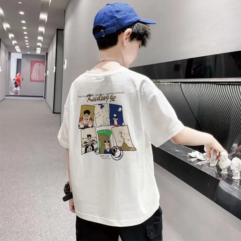

Boys And Girls Short-sleeved Bottoming Shirts Spring And Summer Middle-aged Children's T-shirt Children's Clothing