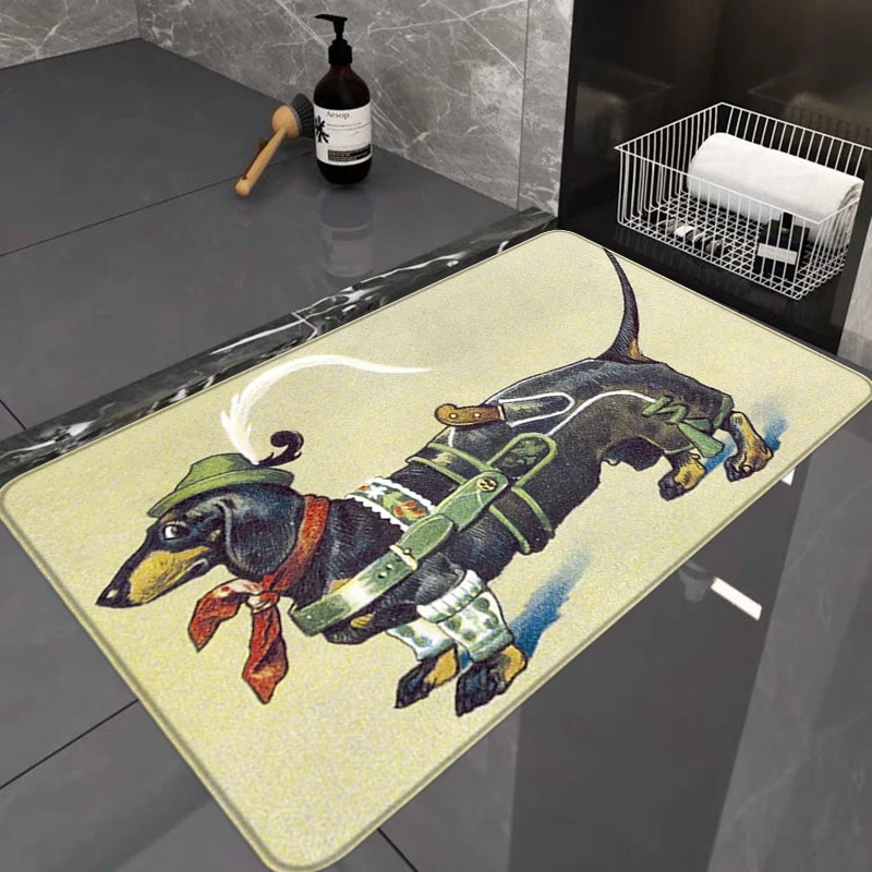 

Doormat Entrance Door Dachshund Non-slip Kitchen Mat Rug For Bedroom Mats Carpets Custom Living Room Floor Carpet Home Rugs Bath