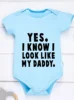 Short Sleeve Toddler Romper Infant Jumpsuit Newborn Baby Girl Boy Clothes Bodysuit Yes I Know Look Like My Daddy Print Onesie 5