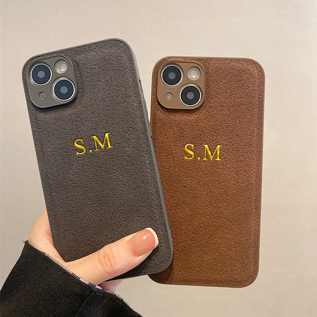 Leather Iphone Case Initials  Leather Phone Case Initials - Leather Luxury  Pu Cases - Aliexpress