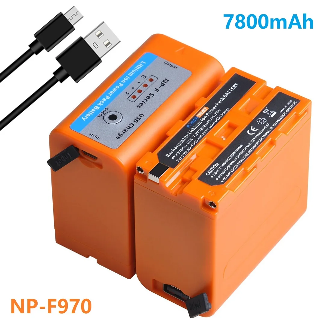 

Аккумулятор Powertrust 7800 мАч для Sony DCR Φ NPF960 NPF970 с выходом USB для зарядки телефона MC1500C