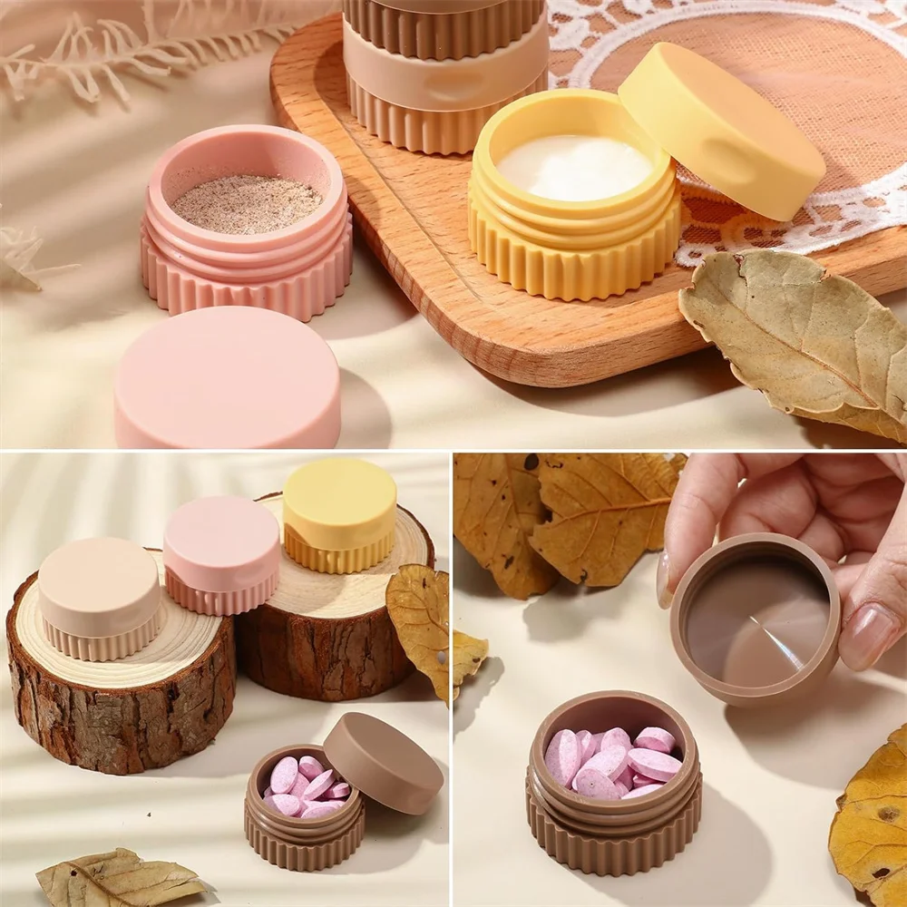 Set of 4 Mini Leakproof Silicone Travel Jars (20ml) - Refillable Cream & Lotion Containers