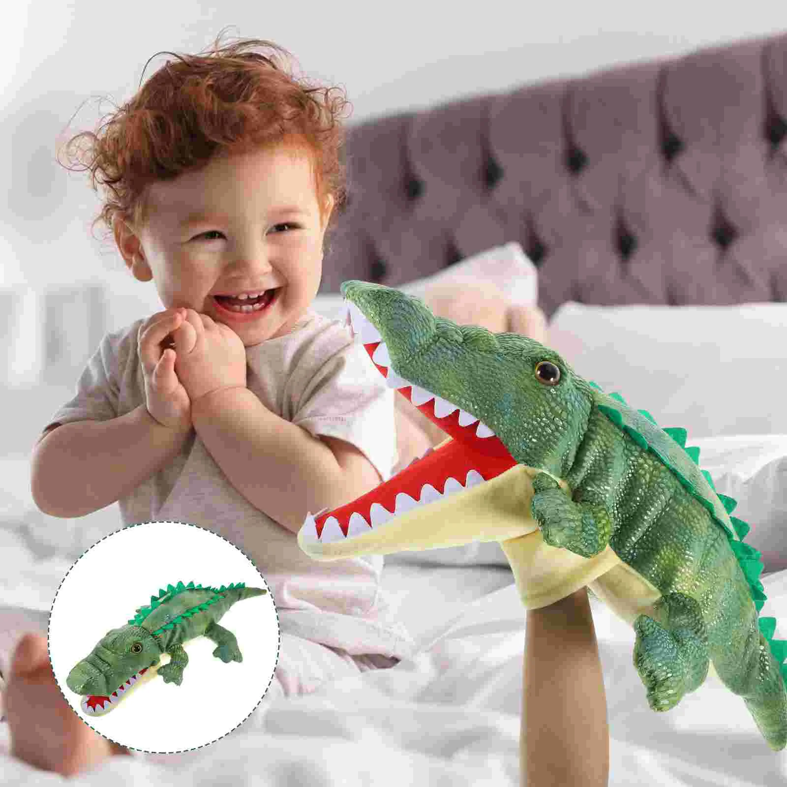 Early Educational Plush Puppet Interactive Hand Puppet Adorable Plush Crocodile Hand Puppet