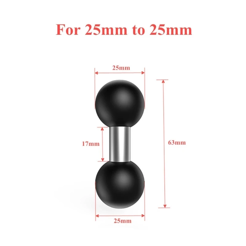 Universal 1-Inch Ball Head Motorcycle/Bicycle Handlebar Mount Adapter