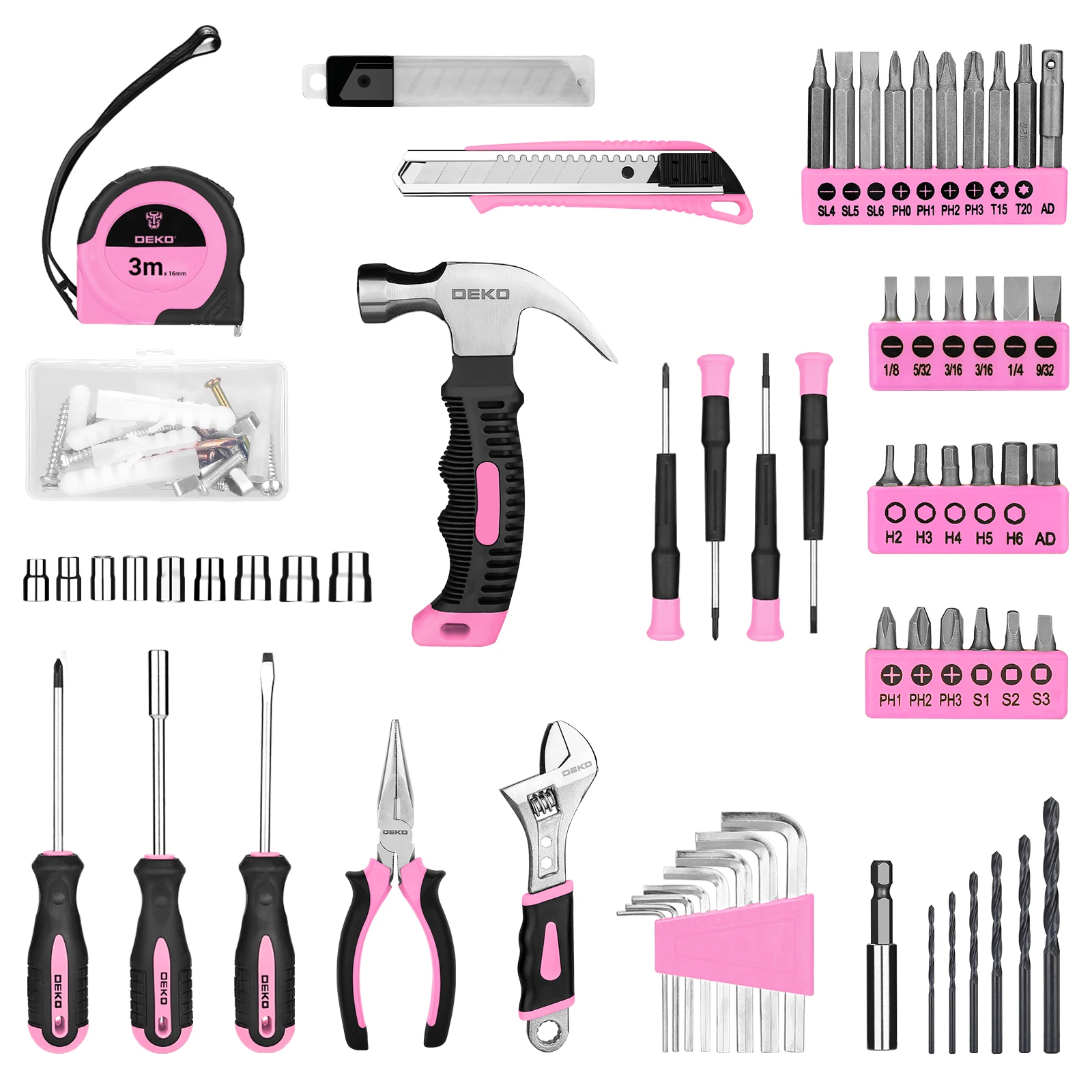 Cordless Drill Tool Kit with LED Light for Home DIY