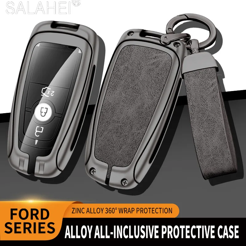 

Zinc Alloy Car Key Cover Case Holder Shell For Ford Fusion Mondeo Mustang Explorer F150 F250 F350 Edge EcoSport Auto Accessories