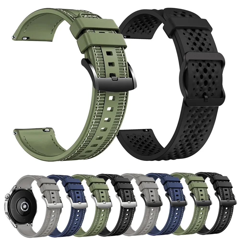 Versatile Nylon Silicone Watch Band, 22mm, Unisex Style