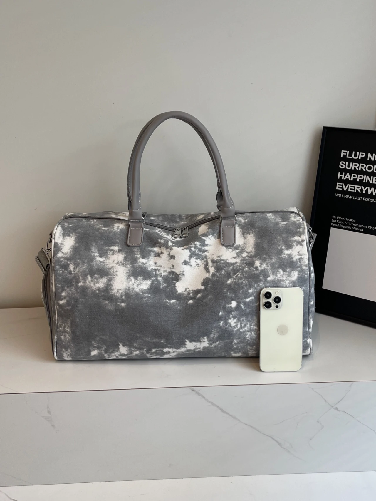 حقيبة سفر بصبغة مربوطة مع مقصورة للأحذية للنساء ،...