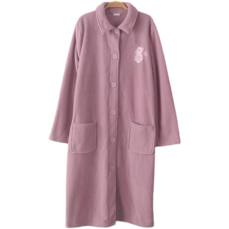 Winter Women's Robes Plus Size Buttons Pajamas Women Robes Ladies
