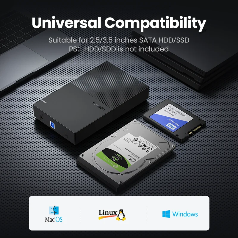 UGREEN HDD Case 3.5 2.5 SATA to USB 3.0 Adapter External Hard Drive  Enclosure Reader for SSD Disk HDD Box Case HD 3.5 HDD Case - AliExpress