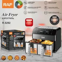 Double Pot Air Fryer,1000W+1000W,4L+4L, Multi-Functional  Household Electric Fryer With No Smoke,Fried Chicken, French Fries 1