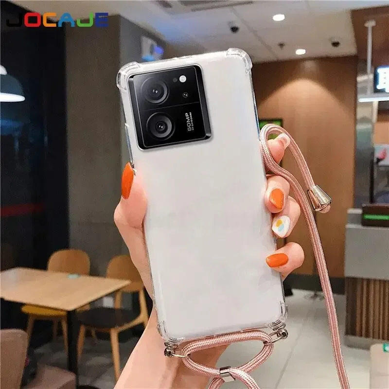 Transparent Shockproof Crossbody Lanyard Case