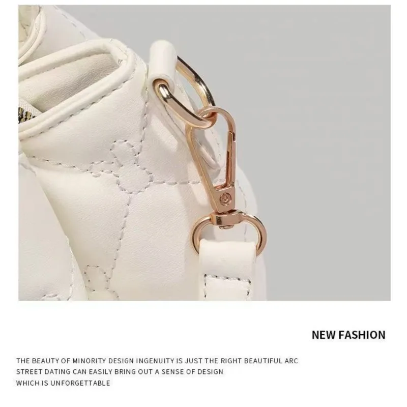 JIAERDI Diamond Pattern White Handbag Women Fashionable Handle Square Bag Crossbody Bags Ladies Sweet Cute Shoulder Bags Purse