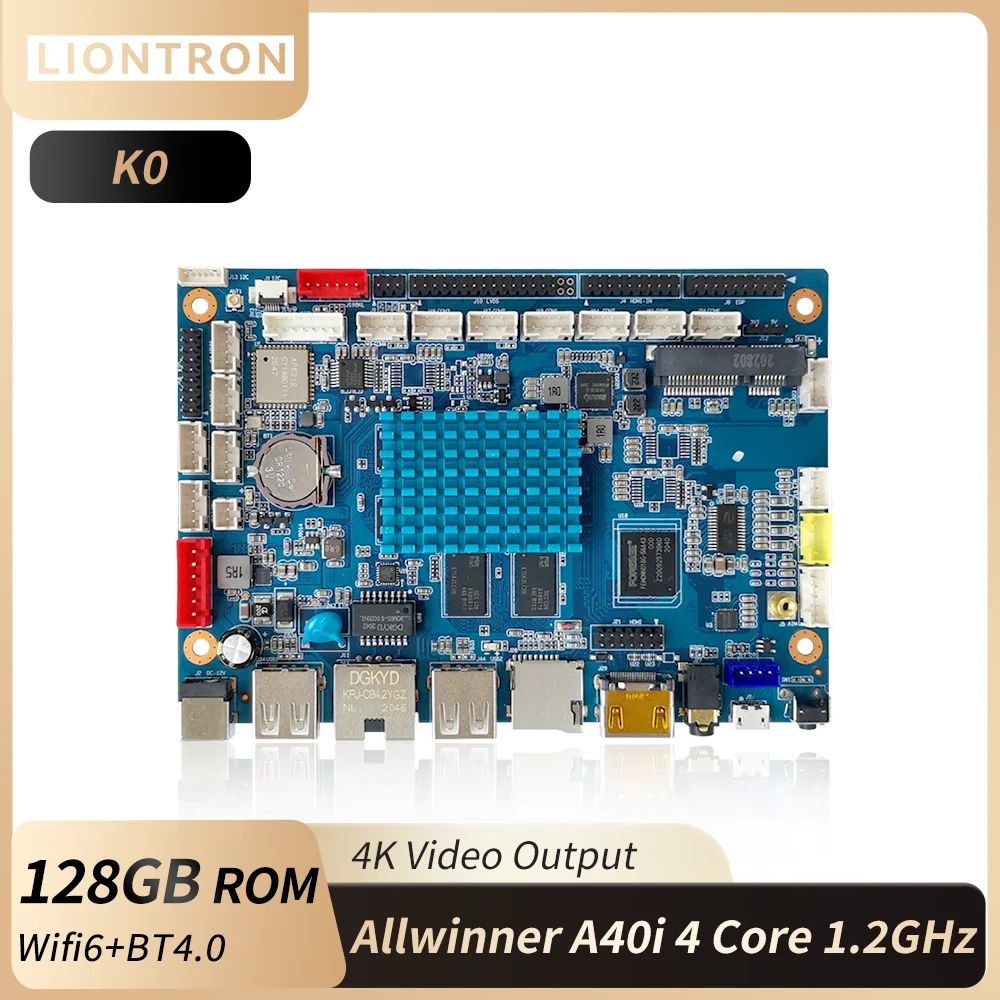 

Liontron K0 Motherboard Allwinner A40i 128GB EMMC Android PCBA Embedded Computer Mainboard for Industrial Controlling Computer