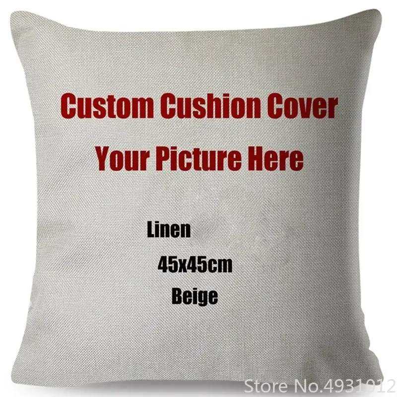 3D Print Pet Personal Life Photos Link Gift Cushion Cover Pillow Case Linen 45x45cm Sofa Home Decoration