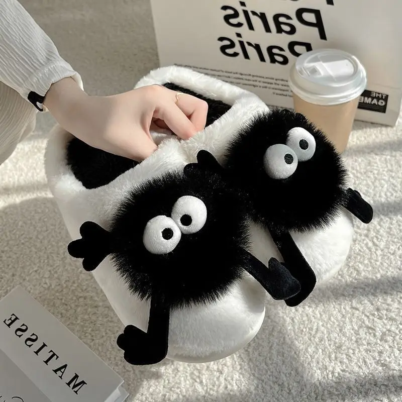 Women's Cartoon Cute House Slippers Warm Plus Lined Closed Toe Fuzzy Home Slides Women's Fluffy Comfy Shoes Winter Autumn 5