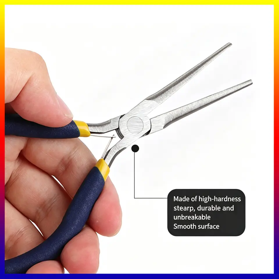 2pcs 6" Mini Needle Nose Pliers with Comfort Grip Handles, 2PCS Long Nose Pliers Set for Handmade Craft image 3