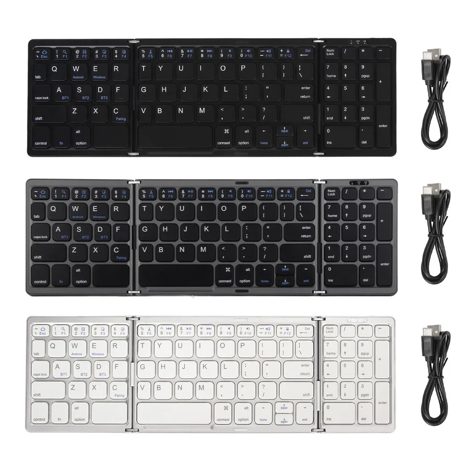 Multi Device Triple Fold Bluetooth Keyboard