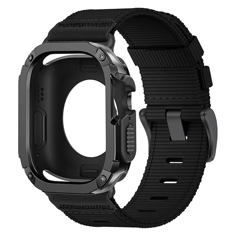 TPU PC Case with Nylon Strap for Apple Watch - Durable Protective Cover