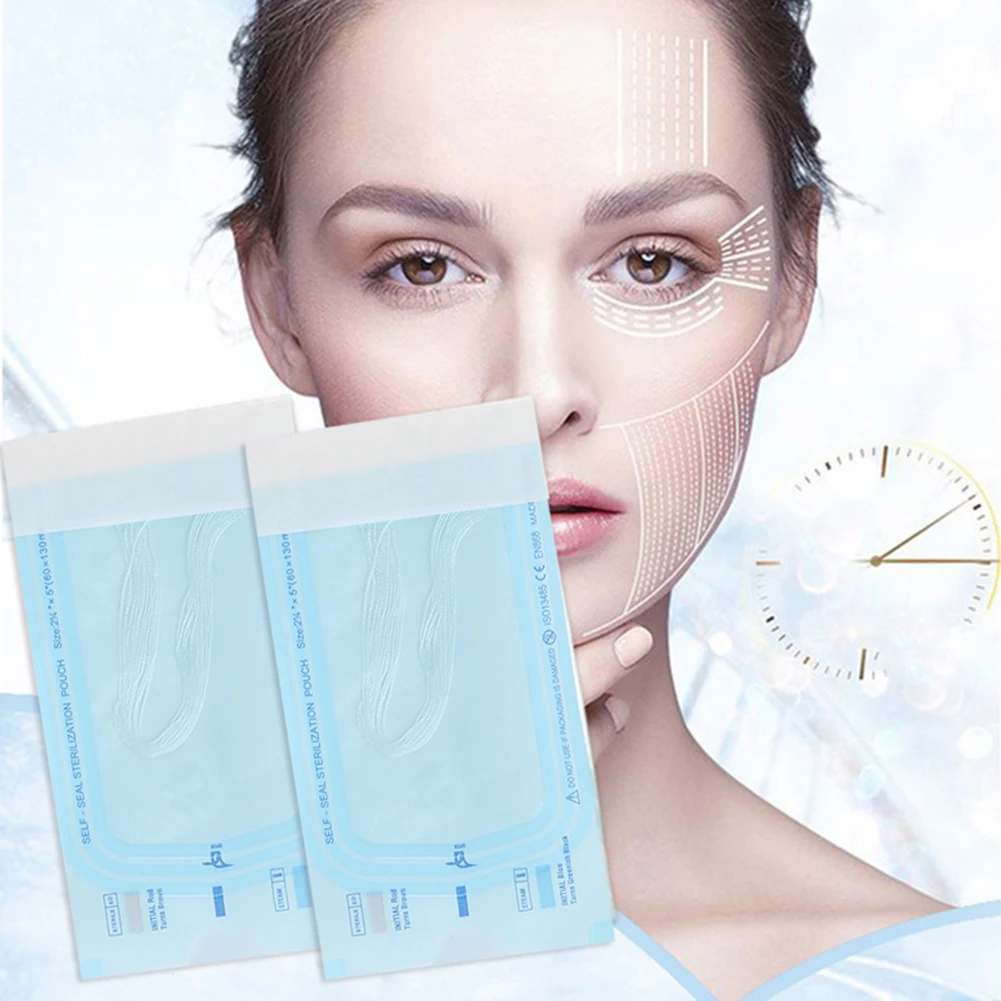 50Pack 12Pcs/Pack Collagen Face Lifting Thread Protein Skin Absorbed Lines No Needle Anti Aging Collagen Facial Thread Beauty view 2