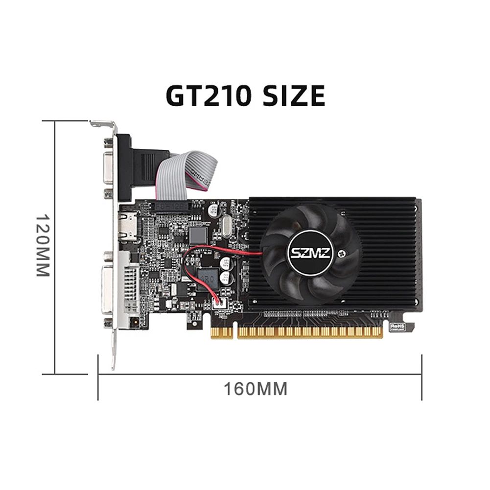 GT210 1GB ׷ ī, DVI VGA HDMI ȣȯ Ʈ, ο  ׷ ī, 64 Ʈ DDR3 PIC Express2.0, PC ӿ