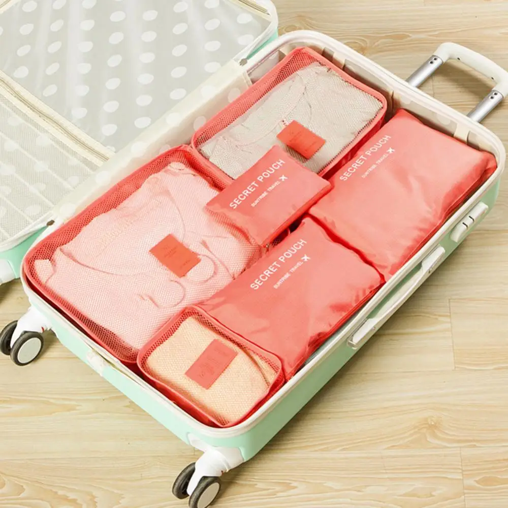 6Pcs Clothes Bags seal Luggage Organizer Pouch, Transparent Travel Storage  Bags Set Ziplock Seal Clothes Bags for Home School Travel, 50 * 70cm