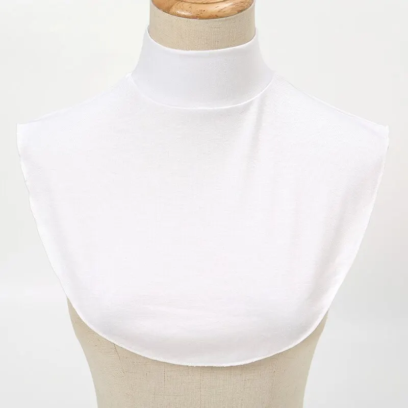 Modal High Nack Fake Collar Women Solid Color Fashion Detachable Collar Elastic Jersey Turtleneck 37*30cm fake collar detachable collar shawl