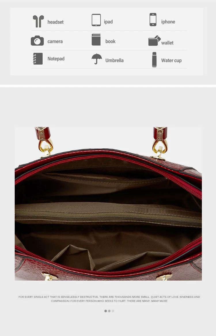 Luxury Crocodile Pattern Faux Leather Women’s Handbag