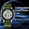 Synoke Men Outdoor Sports Multifunctional Waterproof Large Screen Display Luminous LED Digital For Men Nylon Strap Watch 3