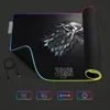 of Mousepads Mat Gaming MousePad LED Table Pads Game Backlit Rubber Desktop XXL RGB T-Thrones Desk  Micro USB 1