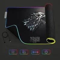 of Mousepads Mat Gaming MousePad LED Table Pads Game Backlit Rubber Desktop XXL RGB T-Thrones Desk  Micro USB 1