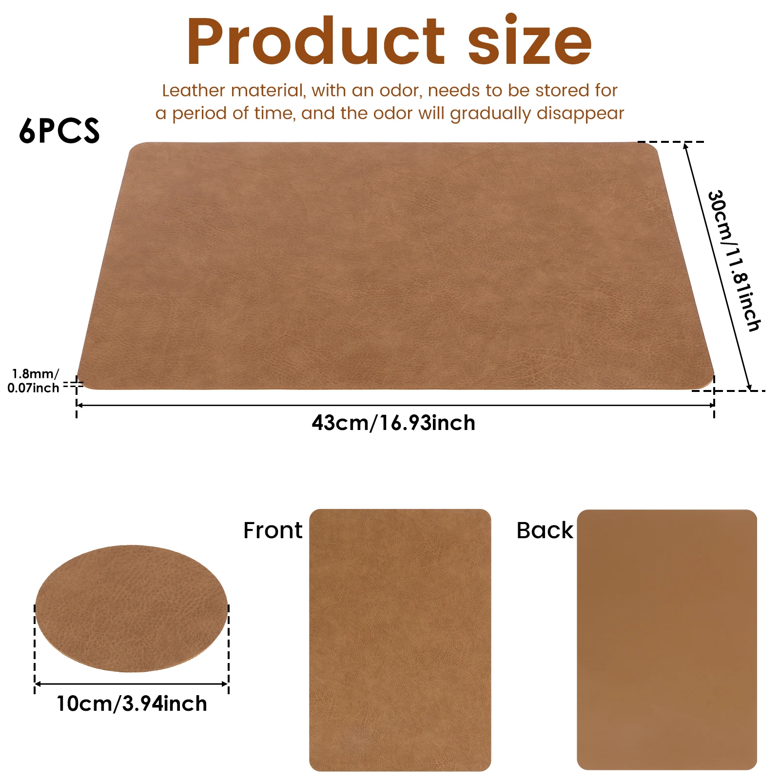 12Pcs Double Layer PVC Leather Table Mat Oil Resistant Dinner Mat Thermal Insulation PVC Leather Placemat Anti Scald for Home