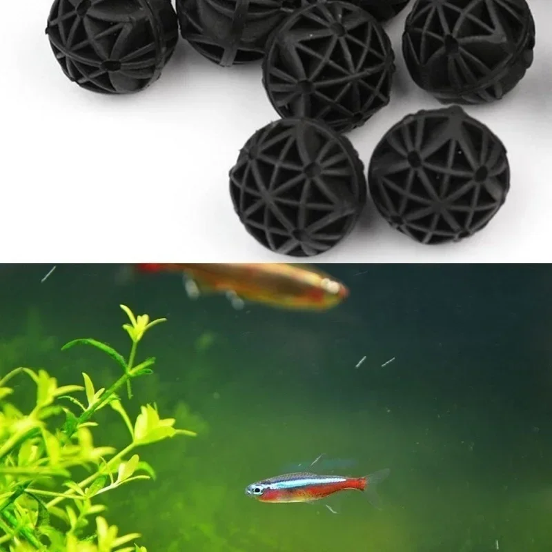50/100Pcs Home Aquarium Pond Bio Balls 16mm Fish Tank Filter Media Marine Sum Water Treatment Quality Stabilizer Pet Products