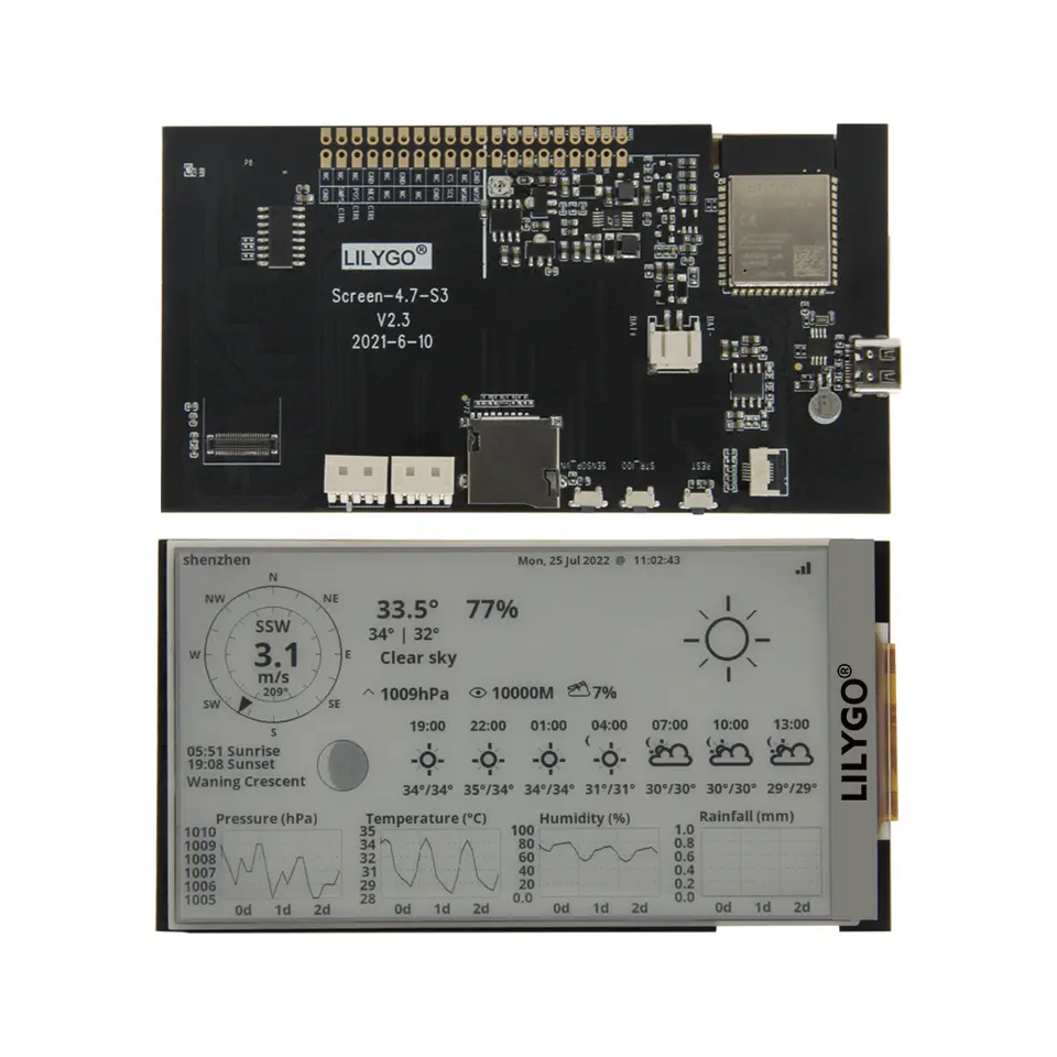 LILYGO® T5 4.7 Inch E-paper V2.3 ESP32-S3 Development Driver Board Display Module Support TF Arduino Compatible Raspberry Pi image 2