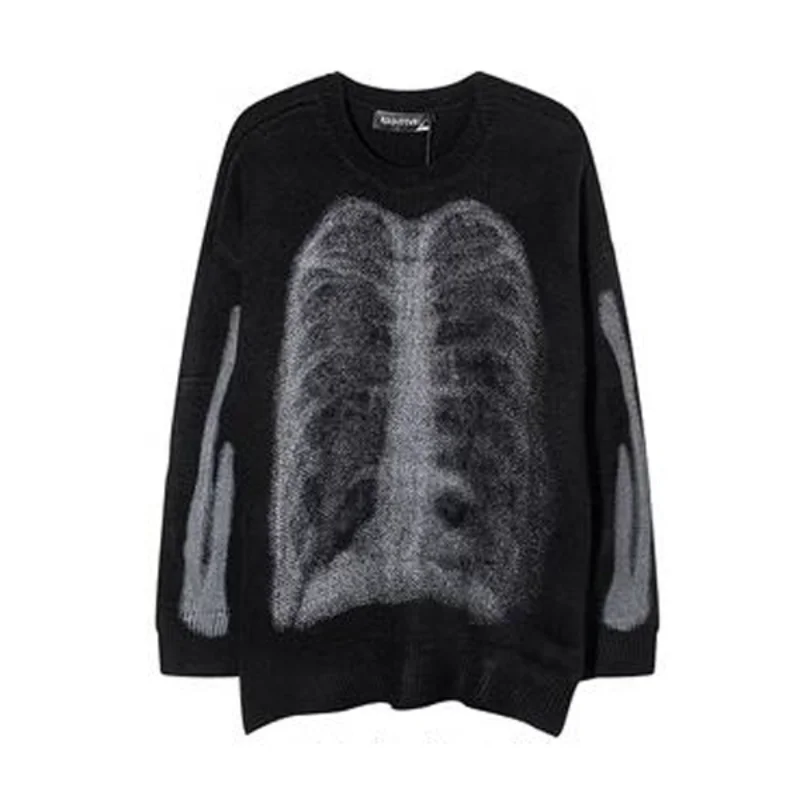 

Winter Vintage Round Neck Hip Hop Men's Contrast Sweater Couple Street Harajuku Comfortable Soft Pullover Unisex Hombre Hombre