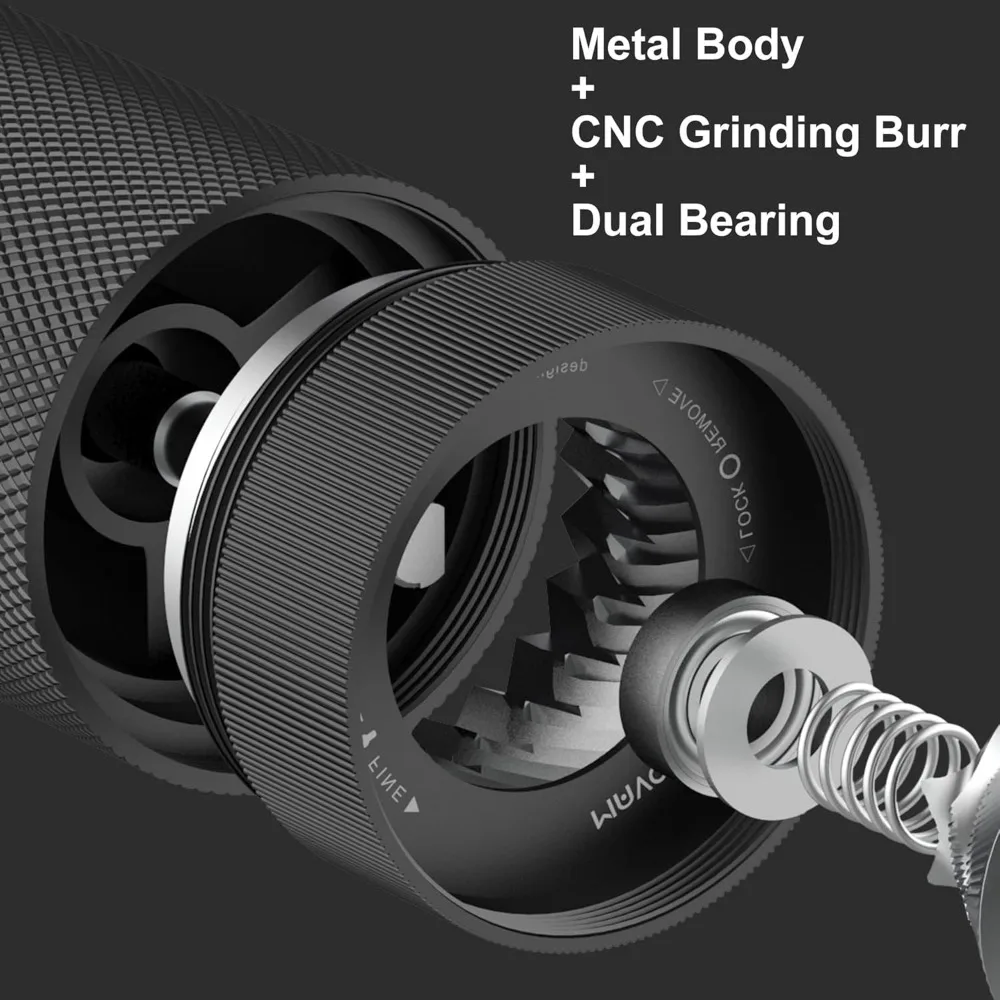 Coffee Grinders Stainless Steel Conical Burr Internal Adjustable Setting Double Bearing Positioning Coffee Bean Grinder