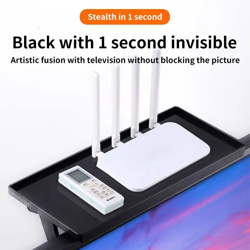 Monitor Shelf TV Screen Top Storage Rack Adjustable Computer Monitor Metallic Shelf Desktop Display Rack Organizer