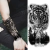 Waterproof Temporary Tattoo Sticker Forest Lion Tiger Bear Flash Tattoos Women Leopard Wolf Crown Body Art Arm Fake Tatoo Men 3
