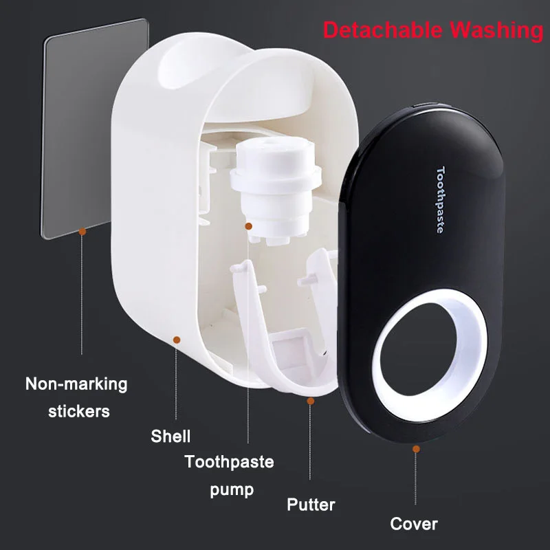 Automatic Toothpaste Dispenser Wall Mount Toothpaste Holder Stand Adhesive Toothpaste Automatic Squeezer Bathroom Accessories
