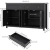 Sideboard Buffet Cabinet with Storage, Kitchen Storage Cabinet with 2 Drawers and 4 Doors, Wood Coffee Bar Cabinet, Sideboards 5