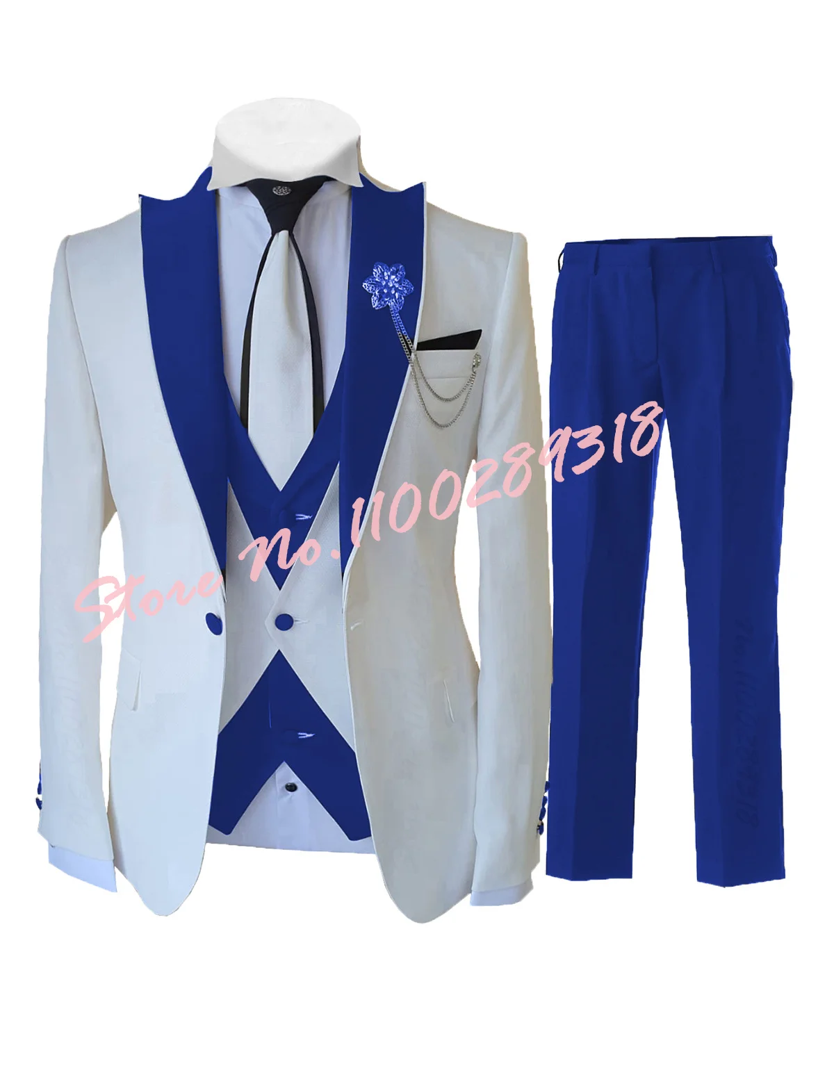 2023-Tailor-made-White-Suits-For-Men-3-Piece-Set-Slim-Fit-Formal ...