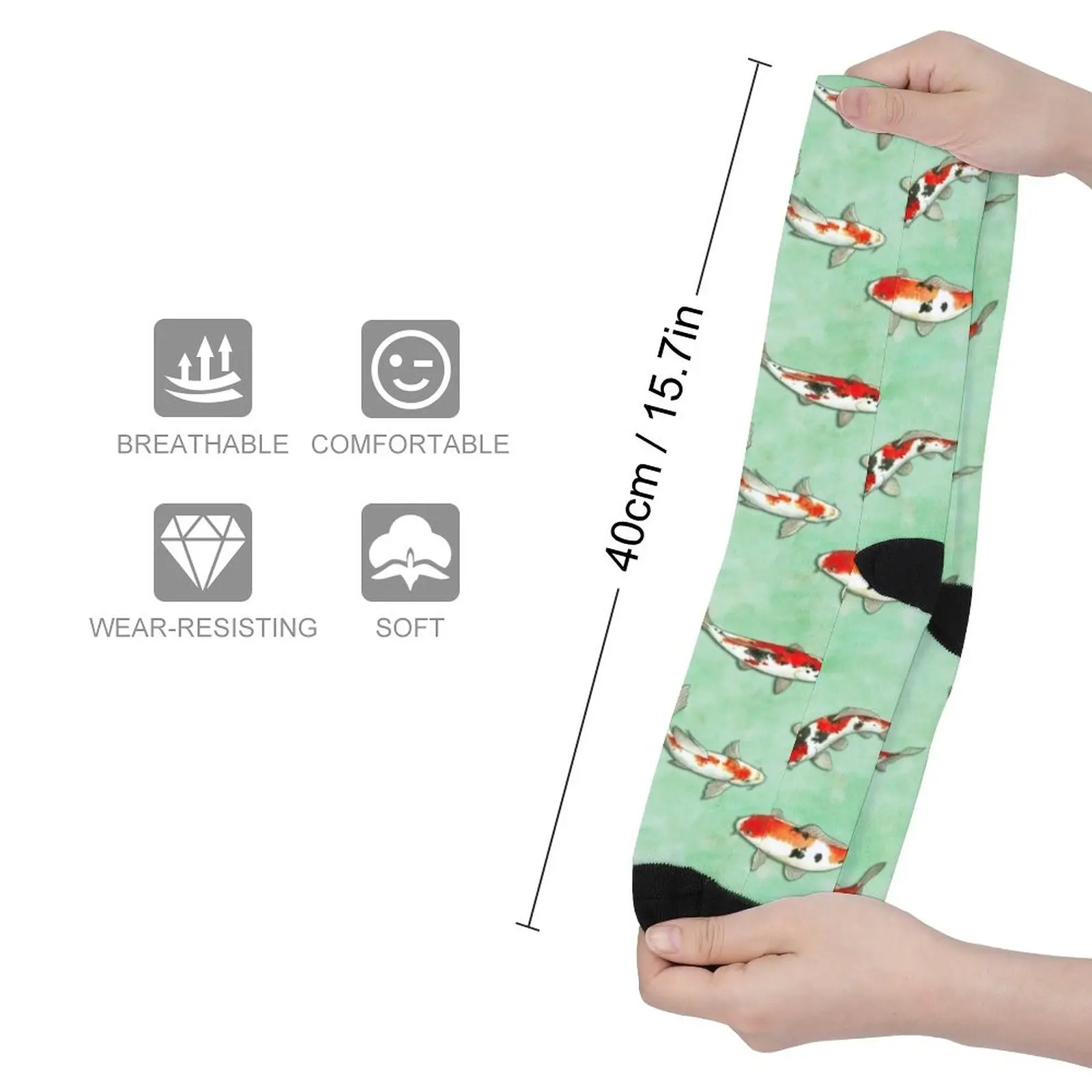 La ronde des carpes koi Socks hip hop funny sock non-slip soccer stockings