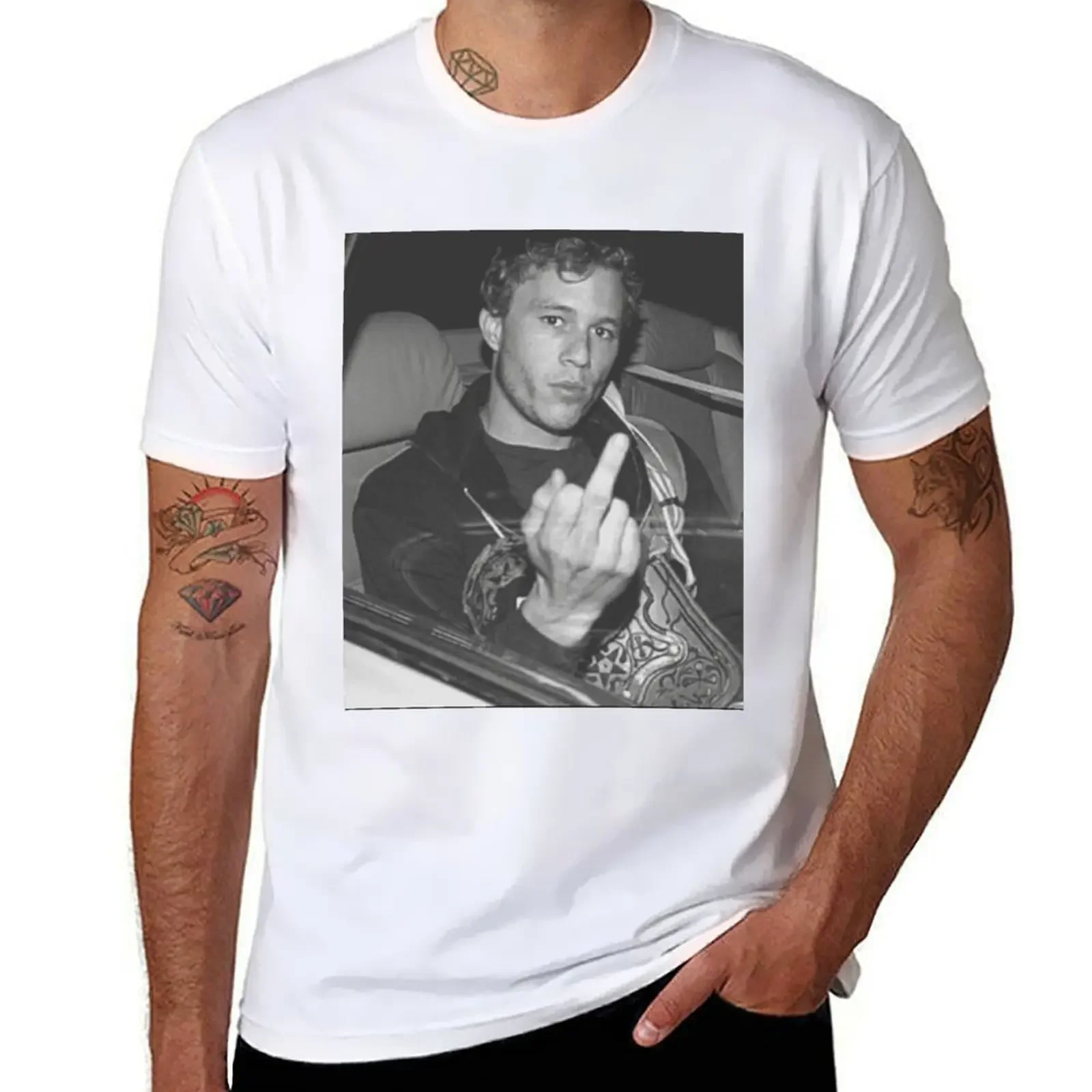 Young Heath Ledger Classic T-shirt Aesthetic clothing heavyweights shirts graphic tees customs t shirts for men cotton