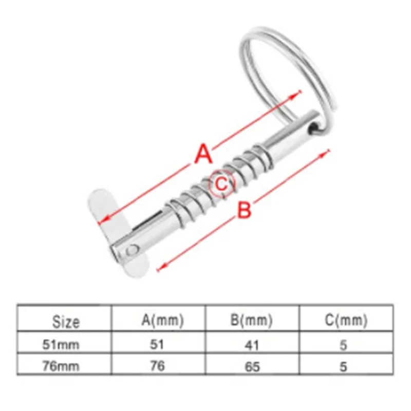 

5mm BSET MATEL Marine Grade 316 Stainless Steel Quick Release Pin for Boat Bimini Top Deck Hinge Marine hardware Boat