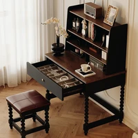 Chambre à coucher marron noir coiffeuse Vintage grandes chaises nordiques coiffeuse rangement luxe Makyaj Masasi décoration de la maison 1