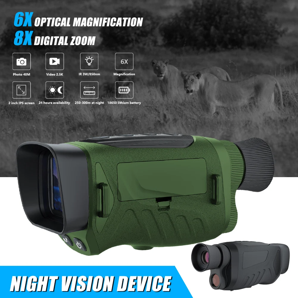 

DT19 Portable Monocular 2.5K UHD 300m Infrared Night Vision 40M Pixel 8X Digital Zoom Telescope for Camping Bird Watching Outing